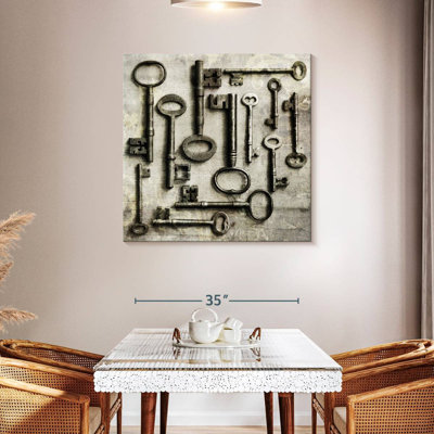 Senne Collection Of Antique Keys In A Square