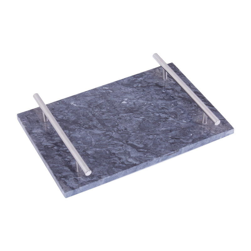 Everleigh Marble Tray, Black/Grey