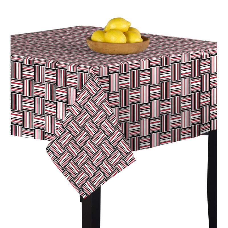 Primland Basket Weave Tablecloth, 54" x 54", Red