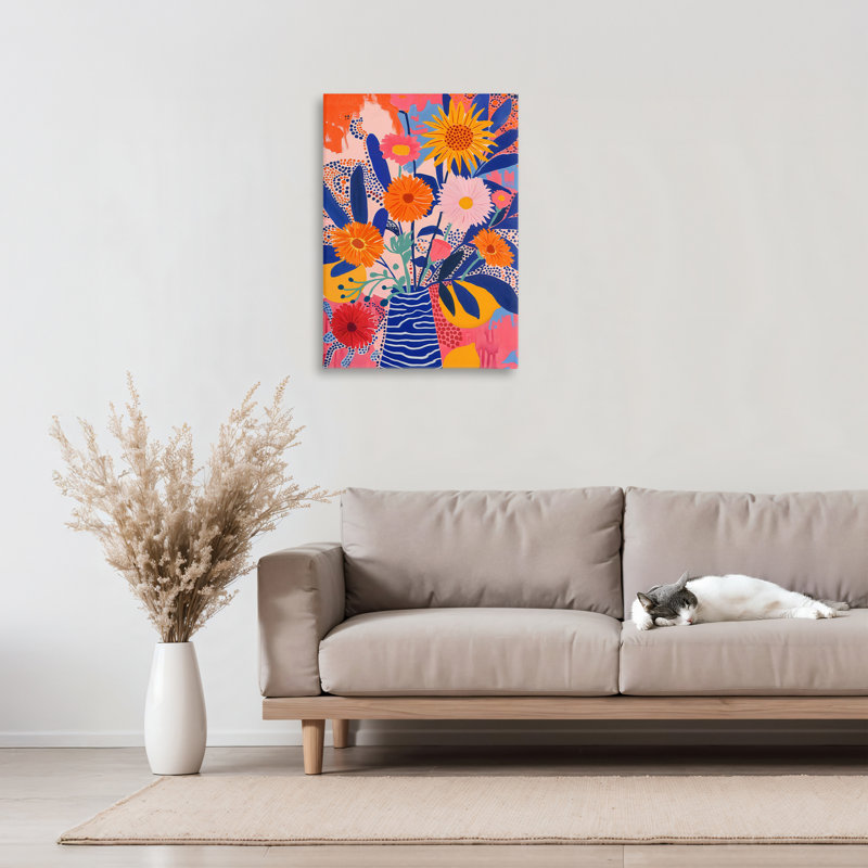 Toile à motif floral fantaisiste, design par LSR Creative Studio, H 24 po x l 16 po