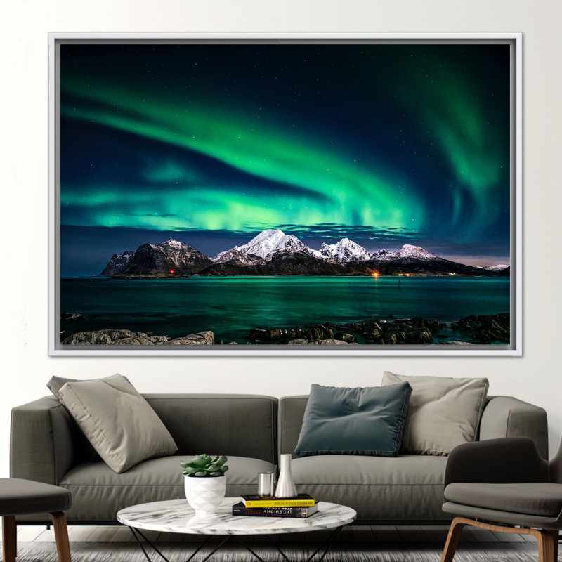 Reproduction de photo aurores boréales, toile de paysage de ciel nocturne, œuvre de paysage de ciel, affiche de paysage, décoration murale ciel, œuvre d'art Aurora,
