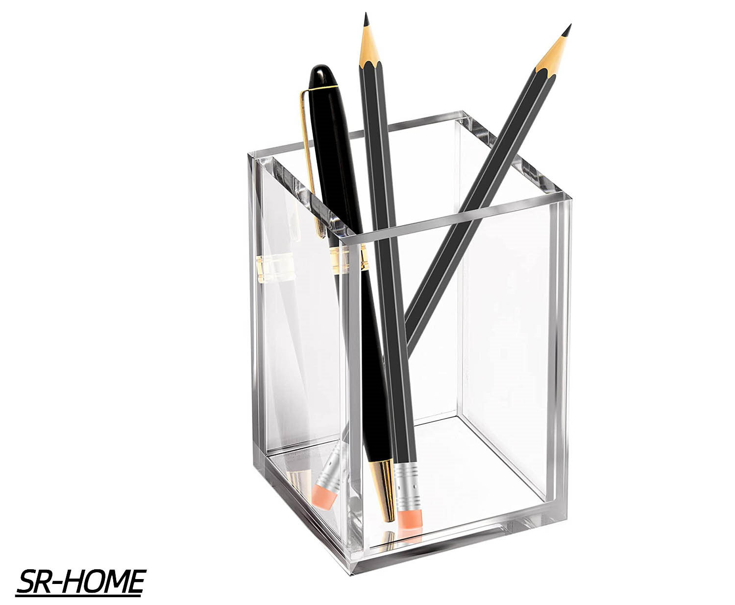 Clear Pencil Pen Holder 2 Pack, Acrylic Stationery Organizer for Home, School, and Office Desktop Accessories, Size: 4.3, Other