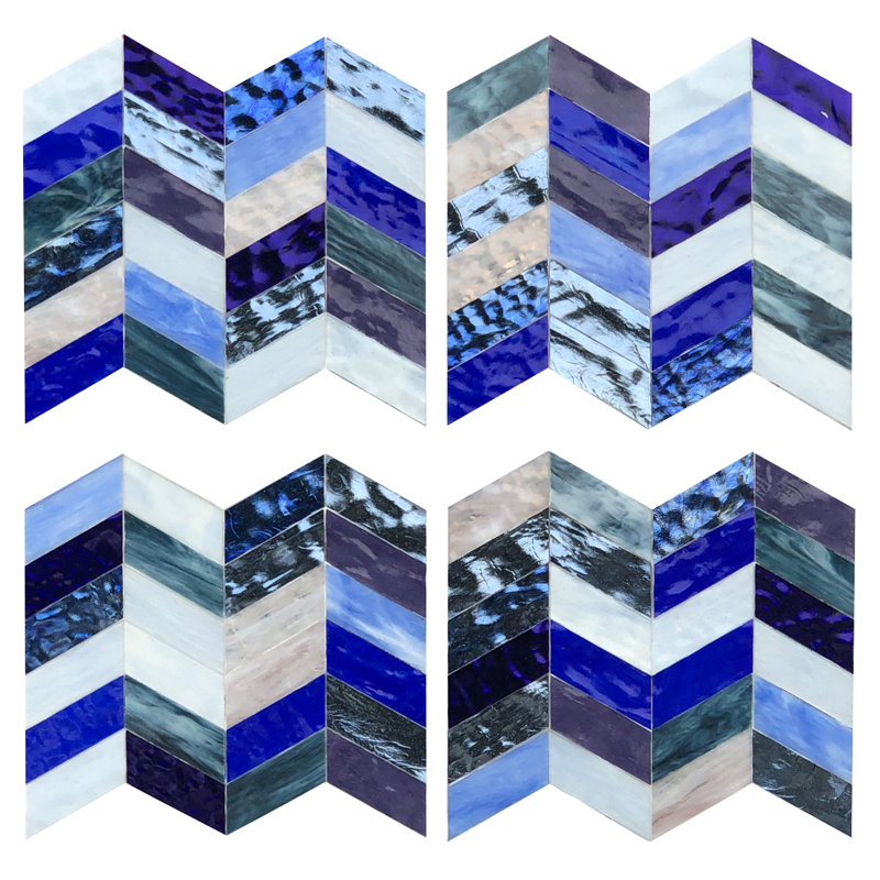 Carreau de mosaïque en verre 17 "x 17" Pride, Bleu