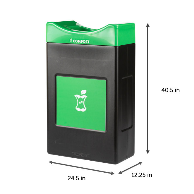 Contenant à compost Avante Commercial Zone, unité ouverte peu profonde de 30 gallons, doublure incluse