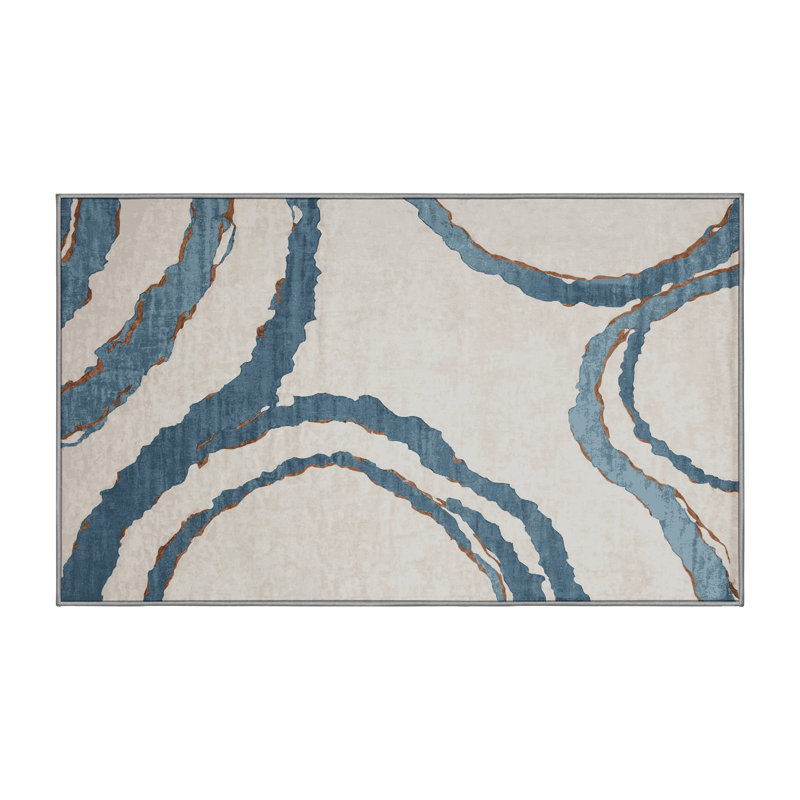 Tapis gris soyeux et moelleux, Rectangle 5 pi x 7 pi