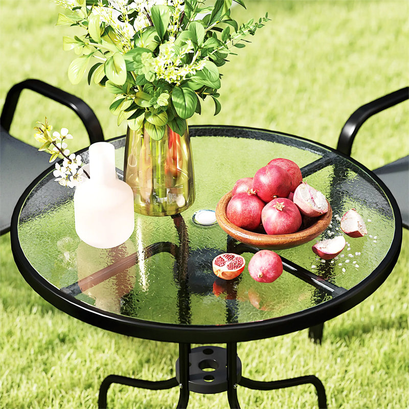 4 - Person Wicker Patio Dining Set with Round Table