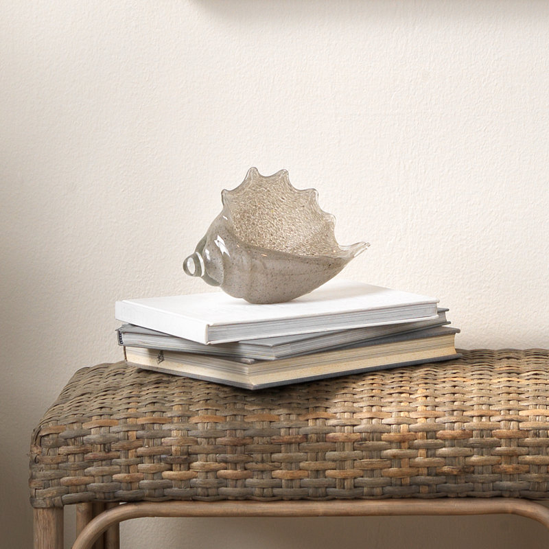 Triton Shell Blown Glass, Gray