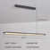 1- Light Modern LED Chandelier Matte Black Dimmable Linear Pendant Light with Remote