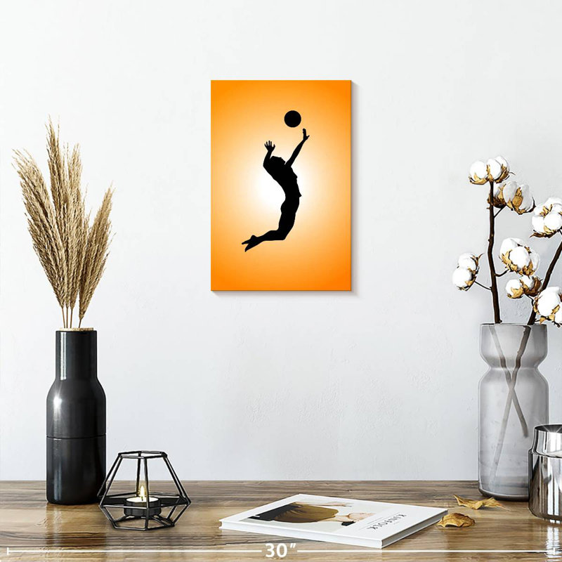 Silhouette de joueur de volleyball Sireci, H 12 po x l 8 po