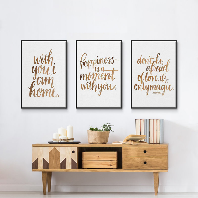 " Loving You I " 3 - Pieces, H 40 po x l 90 po x P 2 po, Noir
