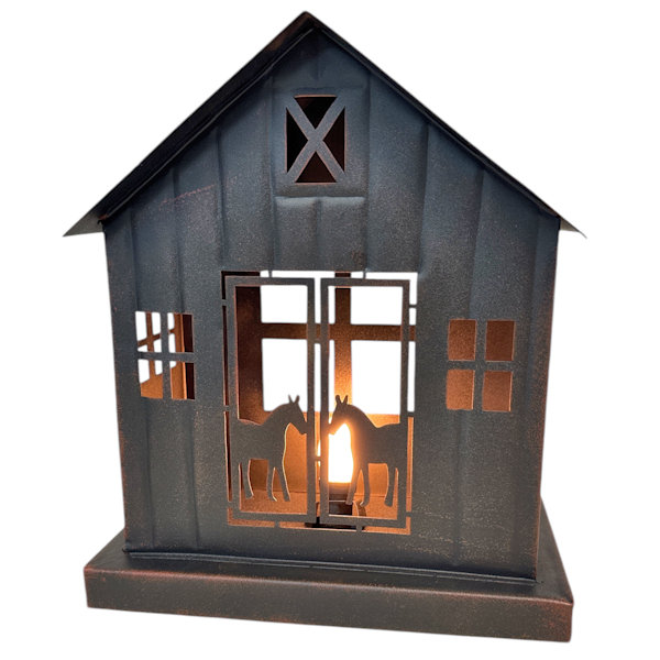 Two Horse Barn Nightlight, 8.5"x4.75"x9.75"