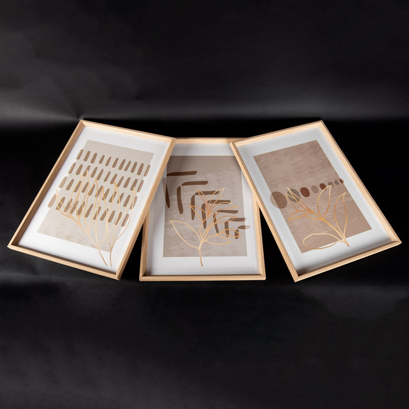Circular - 3 Piece Single Picture Frame Painting Set on Wood