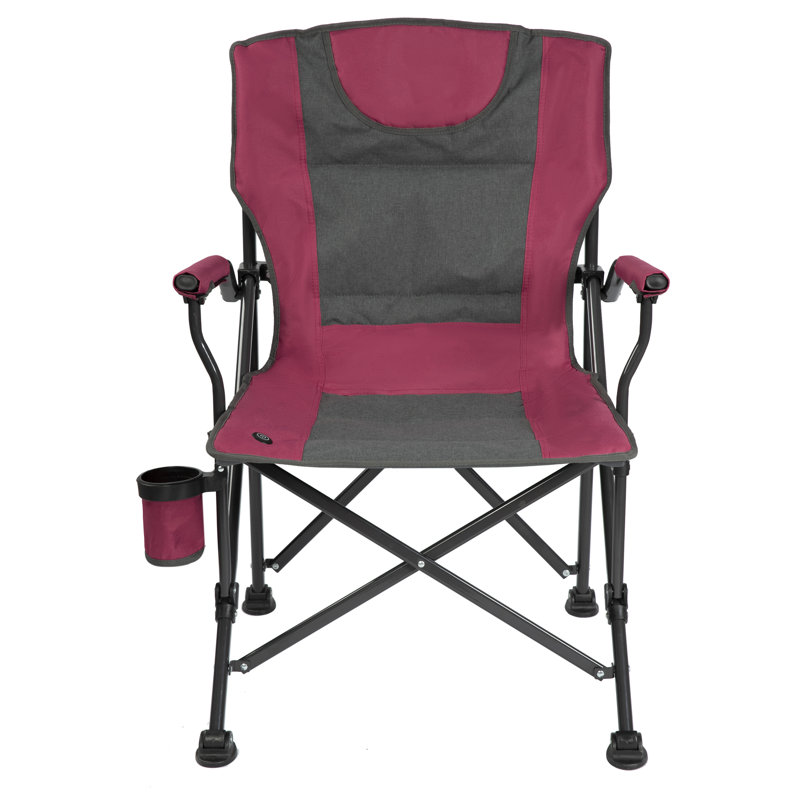 Kron Folding Camping Chair, Red/Gray