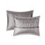Literie 7 pièces - très grand gris / taupe avec broderie lavable à la machine et à la vapeur-121405692-121405695