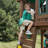 Altamont Wooden Swing Set with Slide, Swings and Climbing Wall
