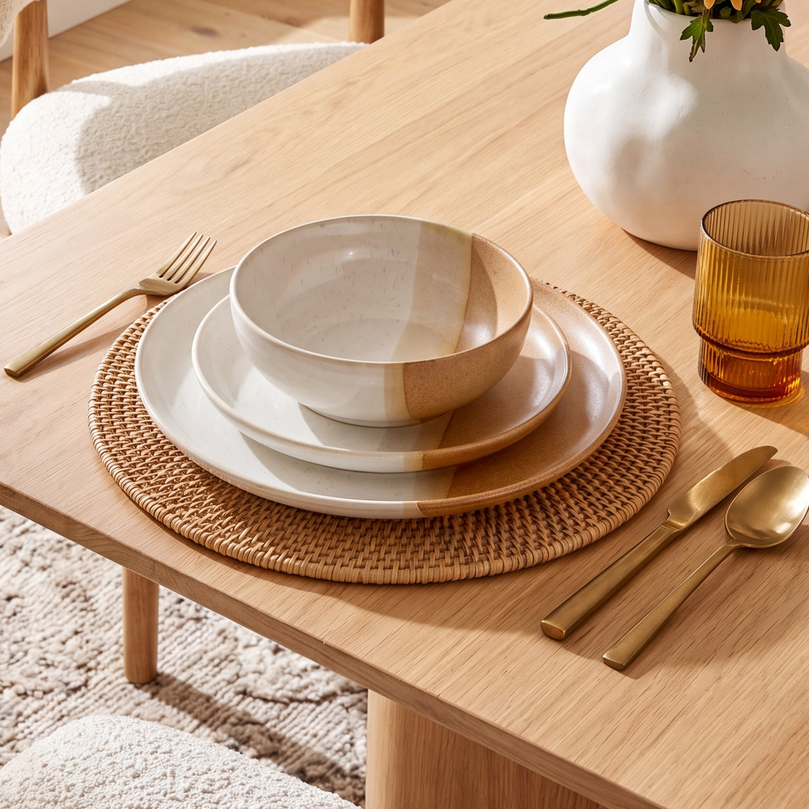 Stoneware Dinnerware Set - Service for 4