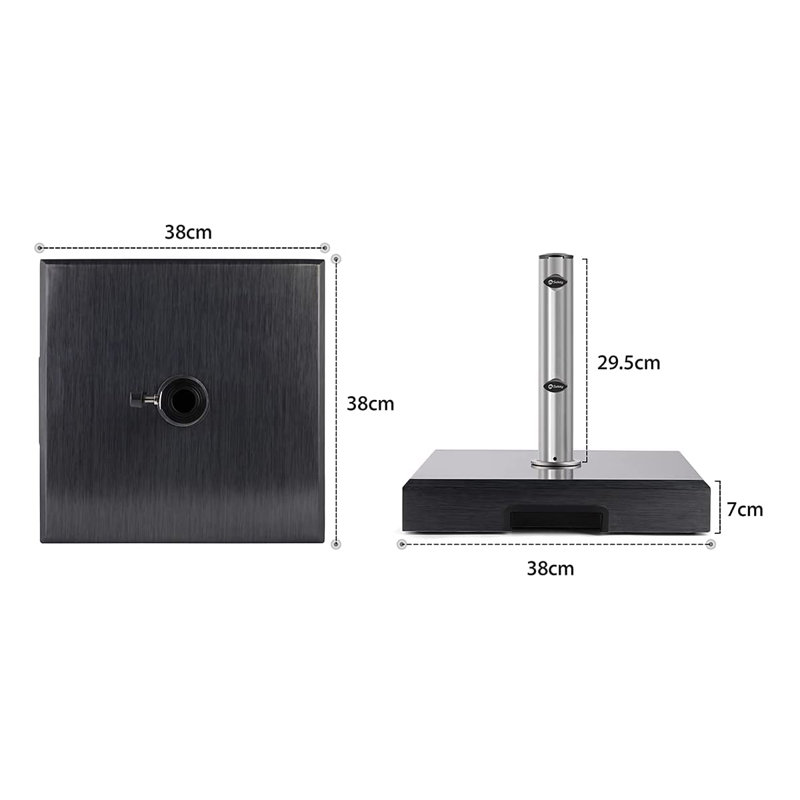 25kg Free Standing Umbrella Base, Dark Grey