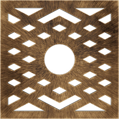 20"OD x 5 1/8"ID x 1/2"P Chevron Architectural Grade PVC Pierced Ceiling Medallion, Antiqued Bronze