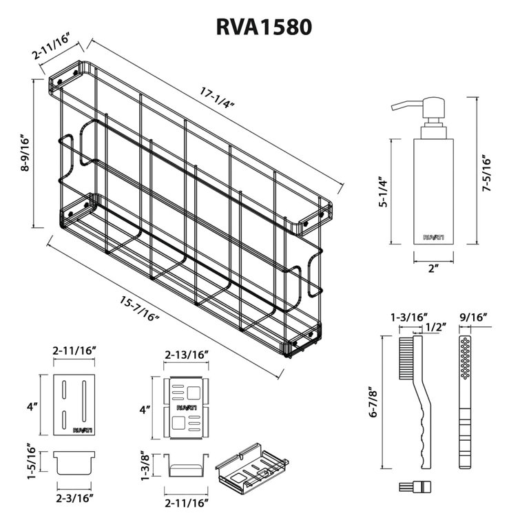 RVA1580 Ruvati Multi-function Workstation Organizer and Caddy with Soap Dispenser and Knife Block