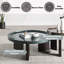 Table basse, vert noirâtre Lakita et chêne fumé