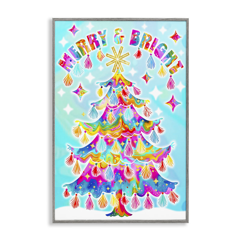 Estampe numérique éclectique «Merry & Bright» par Jess Stempel, Estampe numérique Farmhouse, H 24 po x l 16 po