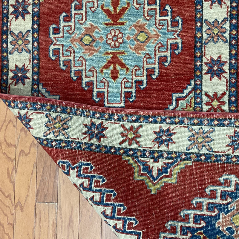  Handmade Kazak Wool Runner