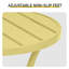 Table d'appoint élégante en métal thermolaqué jaune clair - Silhouette moderne pour les terrasses, balcons et salons