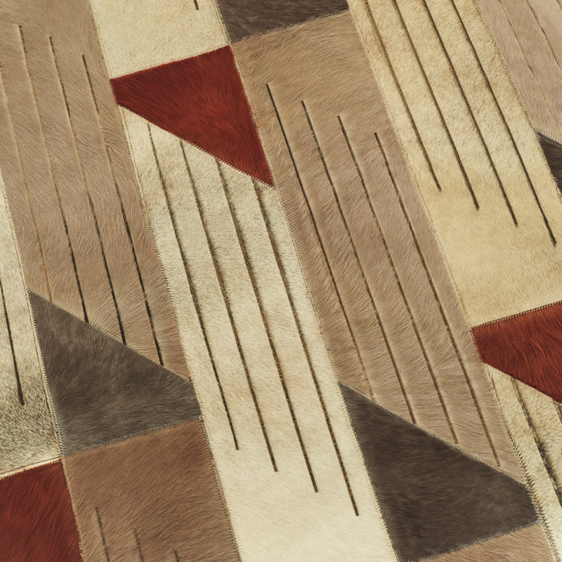 Art Hide X Greg Natale Cowhide Block Print Area Rug, Rectangle 6'7" x 9'8"