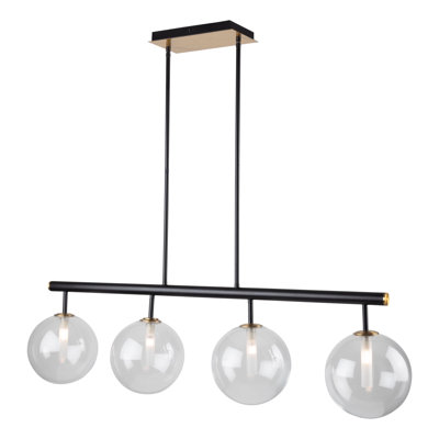 Lustre carré / rectangulaire à 4 lumières à intensité variable pour îlot de cuisine Griest