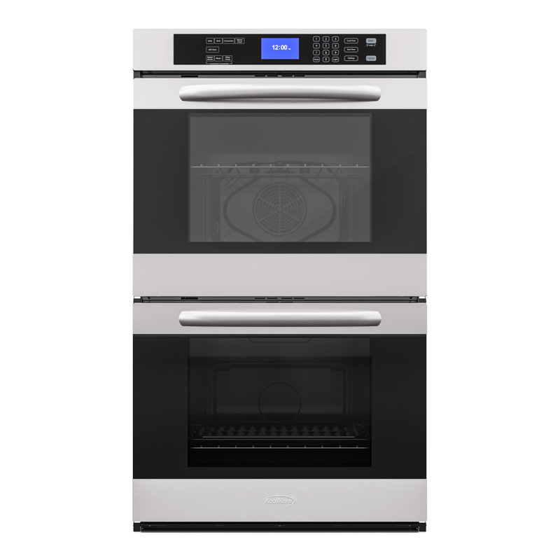 30-Inch Electric 5 Cu.Ft. Premium Double Wall Quiet, Rapid Convection, 7 Cook and Baking Modes, Dual Large Capacity Ovens, Stainless-Steel Unit, Self-Cleaning, Silver