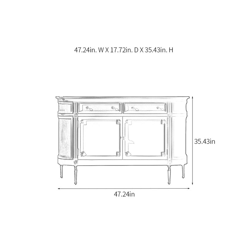 Light Luxury Sideboard With 2 Doors And 2 Drawers