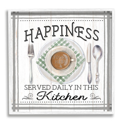 ba-999-Cadre encadré «Happiness Served in Kitchen» par Elizabeth Tyndall