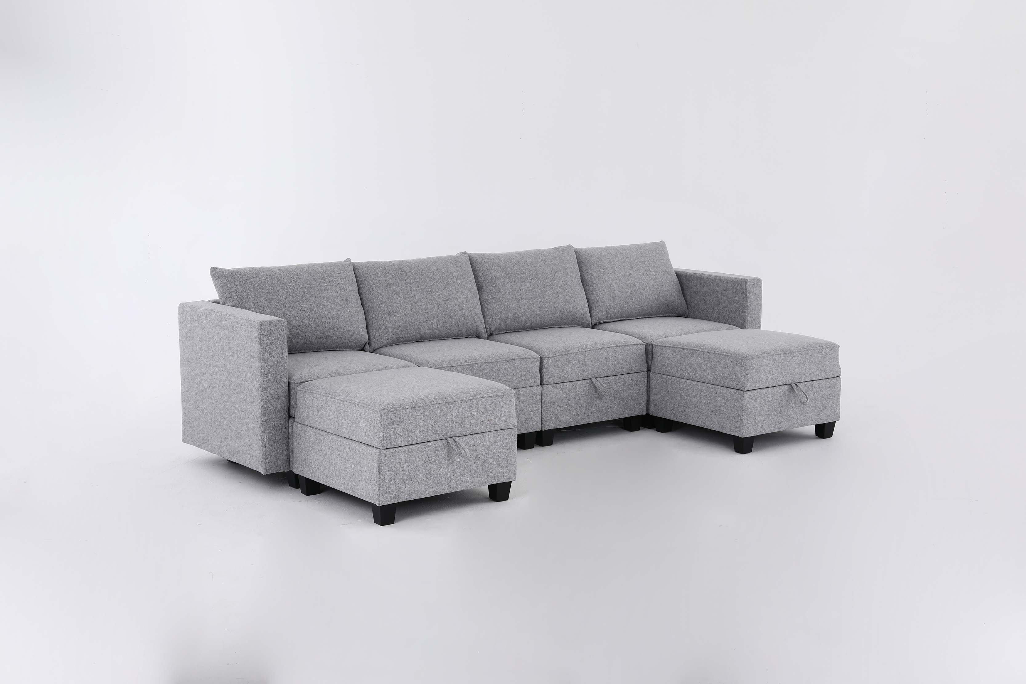 Latitude Run® Convertible Modular Sectional Sofa Couch With Storage ...