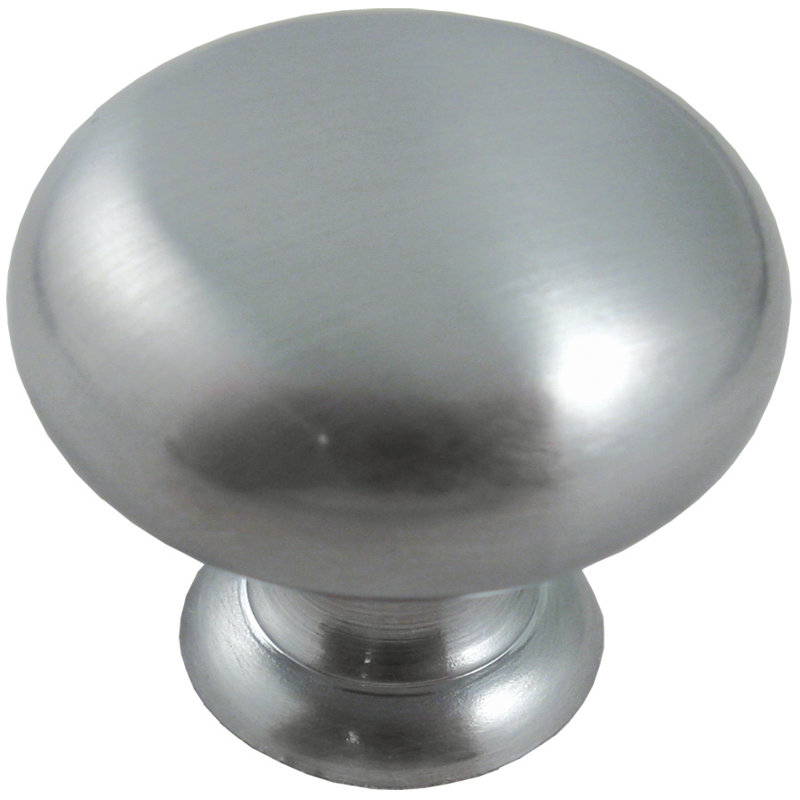 1 1/4" Diameter Mushroom Knob, Satin Chrome