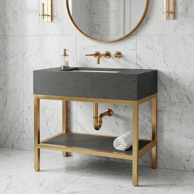 Brass P Trap, Brushed Gold