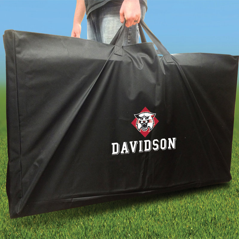 2' x 4' NCAA Team Pyramid Solid Wood Cornhole Set with Carrying Case, Davidson
