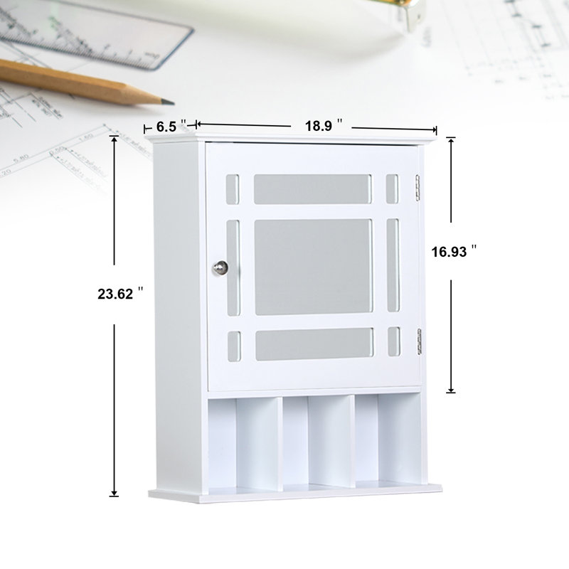 One Door Bathroom Cabinet Bathroom Cabinet, White