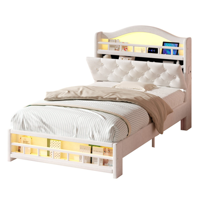 Solid Wood Storage Bed