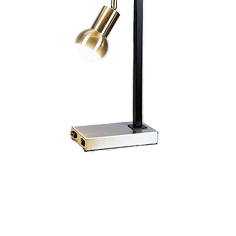 Limy 2Pc Table Lamp Set, White Shade, Chrome And Black Frame, 29 Inch