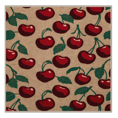 Washable Cherry Sweet Fruits Area Rug