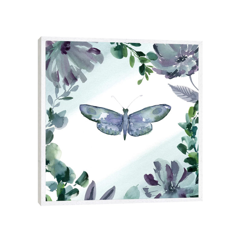 Purpose Butterfly III by Stephanie Ryan - Painting on Canvas, 66.04cm H x 66.04cm W x 3.81cm D, White Floater Framed