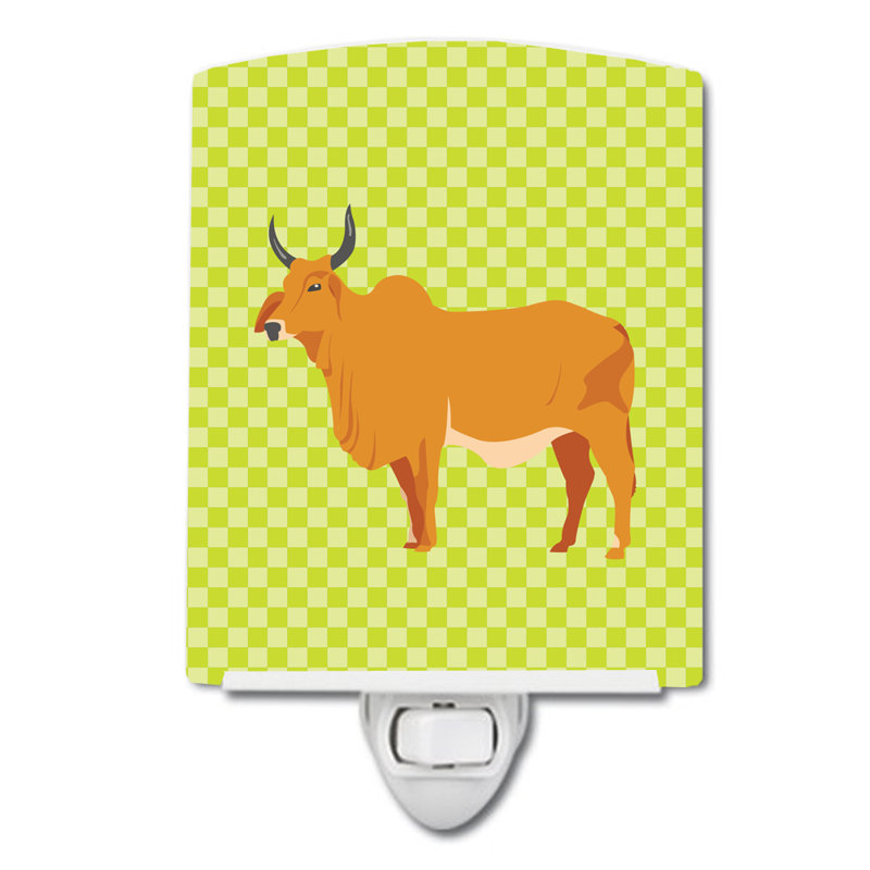 Éclairage de nuit en céramique zebu indicine cow