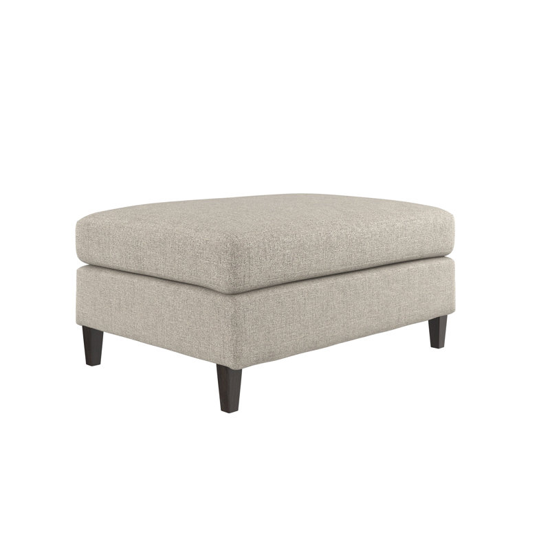 Joli Beige Linen Transitional Rectangle Ottoman