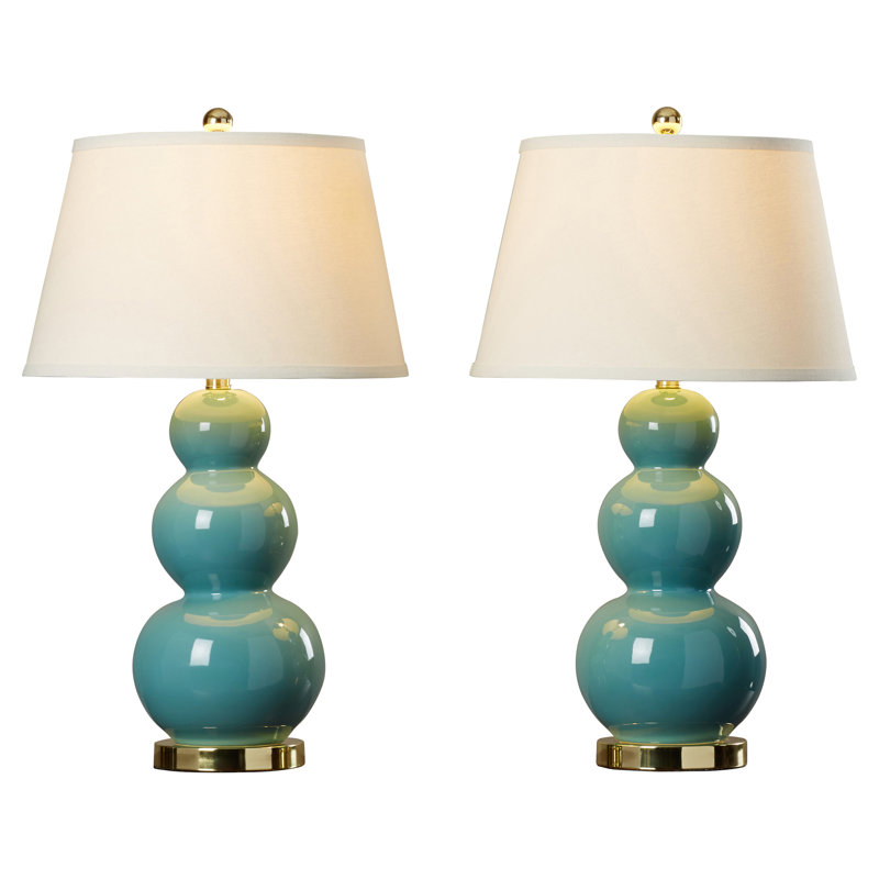 Dearious Ceramic Table Lamp, Light Blue