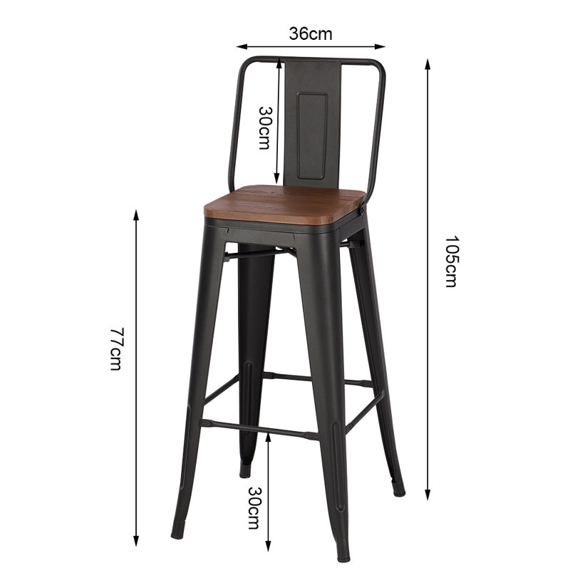 Claytor Iron Outdoor 77cm Bar Stool