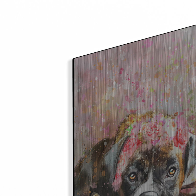 «Flower Crown Boxer» par Furbaby Affiliates, H 24 po x l 16 po