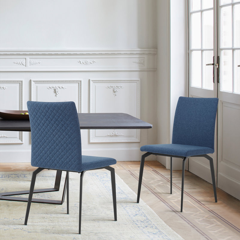 Cquina 19'' H Upholstered Side Chair, Blue