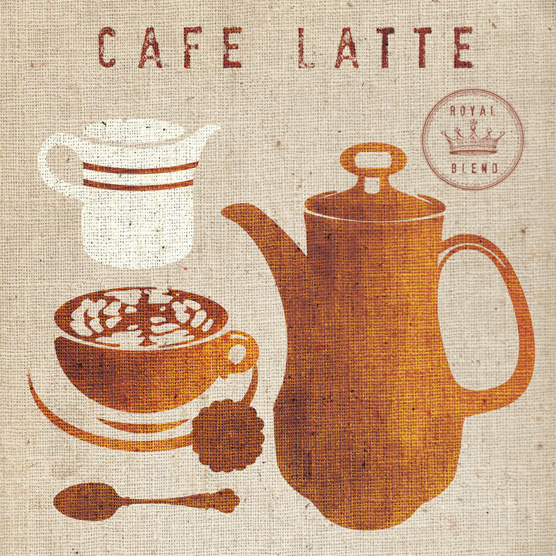 « Café au lait » par studio moun-impression d’art graphique sur toile, H 36 po x l 36 po x P 1,25 po