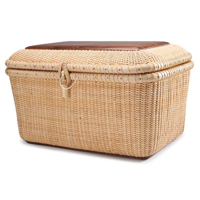  Ensemble de paniers de rangement en rotin Nantucket, rotin tissé à la main avec couvercle pour tablettes et boîtes de rangement