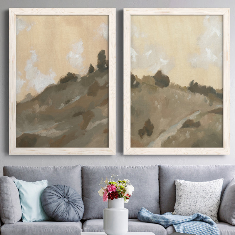 Toile encadrée haut de gamme Hillside, H 37,5 po x l 55 po x P 1,5 po, Toile blanche encadrée